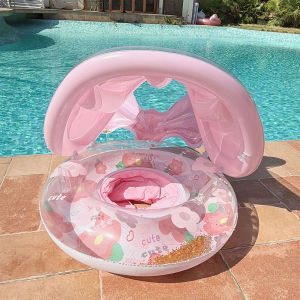 1Pcs Sunshade Swim Ring Swim Tube Inflatable Pool Float Swimming Circle Swim Accessory Summer Water Sport Swim Float