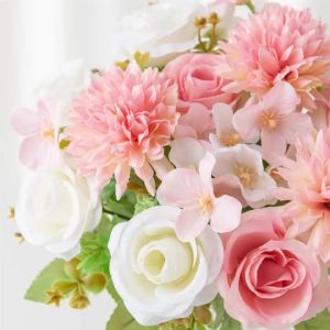 Artificial Silk Hydrangea Roses Flowers Holiday Wedding Bridal Bouquets Home Room Dining Table Vase Outdoor DIY Gifts Decoration