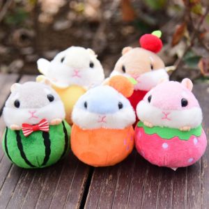Cartoon Cute Fruit Hamster Pendant Keychain Doll Plush Toy Mouse Doll Bag Pendant