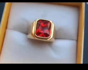 CINCIN MERAH RUBY SIAM PRIA SUPER KEREN - SUPER EKSLUSIF WARNA BLACK/AKSESORIS PRIA ELEGAN POPULER