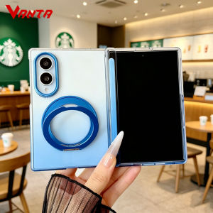 For Magsafe 360 Rotating Bracket Magnetic Case for Samsung Galaxy Z Fold8 Ultra ZFold7 Z Fold 6 5 Gradient Transparent PC Cover