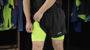 ARSUXEO B179 Celana Olahraga Sepeda Gym Outdoor Sport Double Layer Men Short Running Pants Workout