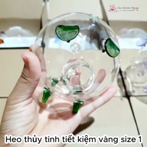 Heo thủy tinh nhỏ đựng vàng xinh xắn size 1