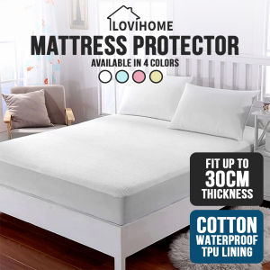 SG Premium Quality Waterproof Mattress Protector Bed Cover Sheet Single Queen King Size Fitted Home Bedsheet Topper Water Proof Baby Kid