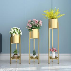 Nordic Simple Golden Indoor Floor Flower Stand