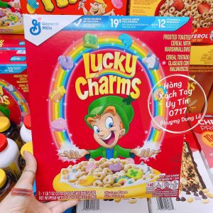 (1 Hộp 652g) Ngũ cốc dinh dưỡng ăn sáng Lucky Charms mix kẹo dẻo Marshmallows chuẩn Mỹ bay air