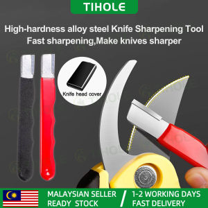 TIHOLE 1PC Portable Knife Sharpener Handheld Garden Shear Scissors Sharpener sharpening tools High-hardness alloy steel Sharpening Stone with Lid kitchen quick artifact thickened fine grinding multifunctional whetstone 磨刀石 磨刀器