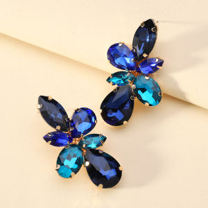 Bohemian Multicolor Crystal Glass Big Dangle Earrings For Women Trendy Charm Prom Party Luxury Pendientes Vintage Jewelry Gift