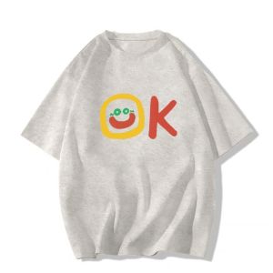 Pure Cotton American Retro High Street Black Short Sleeve Womens T-shirt Summer Loose Half Sleeve Top Creative Letter Print Casual round Neck