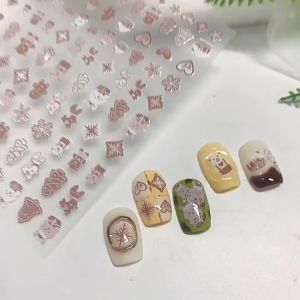 Nail Art Xmas Christmas Cartoon Star Cookie Elk Bear Snowflake Snowman Colorful Ornaments Sticker圣诞卡通小星饼干麋鹿熊雪花雪人彩色饰品贴