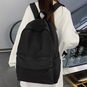 Unbranded Simple Solid Color Large Capacity Backpack for Female University Students High School And Junior High Students