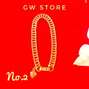 gelang rantai papan gelang wanita tempahan lapis mas 24k Anti karat