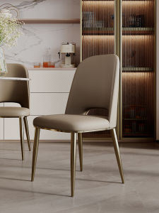 Italian Accessible Luxury Dining Chair Modern Simple Home Leather Chair Restaurant Backrest Leisure Chair Model Room Hotel Conference Chair