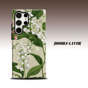 lily of valley floral For Samsung Galaxy S26 S25 S24 A56 A36 Dual Layer Luxury Fashion Full Lens Protective Case