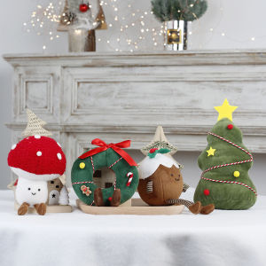 Đồ Trang Trí Hình Vòng Hoa Cây Thông Noel Bằng Thú Nhồi Bông Đồ Trang Trí Nhà Cửa Ngày Lễ Đồ Chơi Mềm Mại Để Trang Trí Lễ Hội