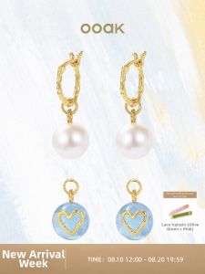 Elegant Simple Pearls Sapphire Earrings Set