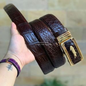 Dây Lưng Nam Da Bụng Cá Sấu Cao Cấp bản Liền