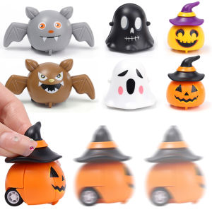 Halloween Party Pumpkin Car Children Pull Back Car Funny Small Toy Bat Ghost Toy Car Kids Gift