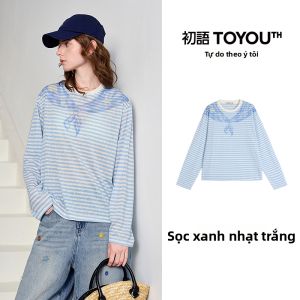 Toyouth | Áo Thun In Hình Dáng Rộng Tay Buông Thõng Chất Liệu Nhẹ
