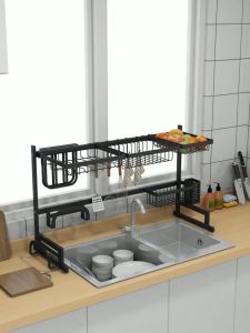 ARHD Rak Singki Pinggan Dish Rack Over-The-Sink Dish Drainer Drying Rack Plate Storage Kitchen Organizer Shelf