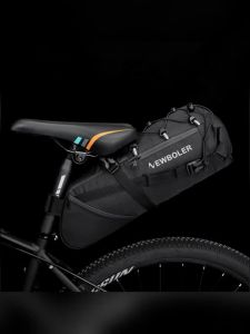 NEWBOLER 15L Large Capacity Bike Saddle Bag Waterproof MTB Road Bicycle Cycling Bag Foldabe Tail Rear Bag Trunk Accessories