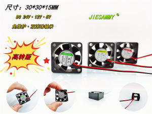 High-Rotation Dual-Ball-Bearing 3015 Cooling Fan 24V 12V 5V 30*30*15MM JIESAMMY Computer Hardware Monitor Accessories