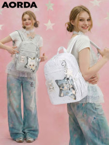 AORDA | Attractive Large Capacity Backpack with Star Polka Dot Design for Middle and High School Girls