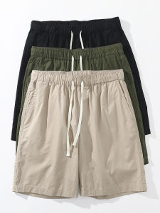 Japanese Retro Overalls Shorts Mens Summer Thin Pure Cotton Loose Straight-leg Short-Length Pants Fashion Brand All-Matching Bermuda Shorts