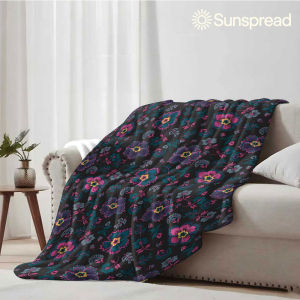 Beast Kingdom | Dark Retro Floral Soft Warm Flannel Blanket Lightweight Cozy Christmas Halloween Home Decor Room