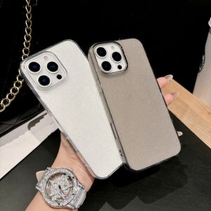 Case For iPhone15ProMax 16Plus 14 13promax XSMAX Soft Light UltraThin Transparent Phone Casing shimmering powder iPhone12