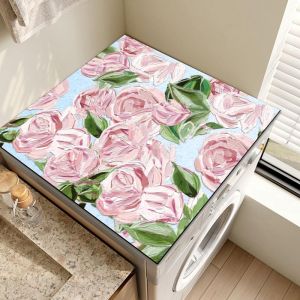 VIKAMA ดอกไม้เครื่องซักผ้าเครื่องเป่าสําหรับ TOP Anti-SLIP เครื่องเป่า TOP Protector MAT ป้องกันฝุ่นเครื่องซักผ้า TOP MAT home Decor