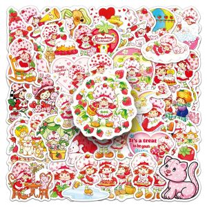 50 Pcs Strawberry Shortcake Stickers Cartoon Sweet Waterproof Vinyl Decals for Laptop Phone Case Luggage Water Bottle Journal