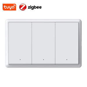 Manhot Tuya ZigBee3.0 Smart Light Switch No Neutral Wire Required US Push Button Wall Switch For Alexa Google Assistant