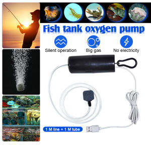 【USB Plug】Portable Oxygen Air Pump for Aquarium Small Fish Tank Silent Oxygen Air Booster with Tube and Airstone