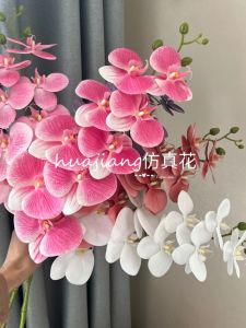 Hoa Phong Lan 3D Giả 9 Đầu Phim Trang Trí Đám Cưới Phòng Cưới Trang Trí Hoa Tươi Không Khí Phong Cách Sang Trọng