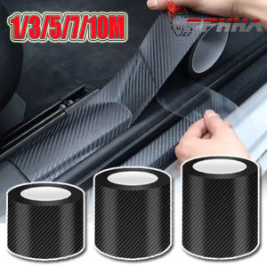 【Pphha】10M Car 3D Carbon Fiber Sticker DIY Paste Protective Strip Waterproof Tape Car Door Sill Mirror Anti-scratch Film Auto Accessories