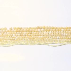 1 Strand 4/6/8/10/12mm Natural Stone Yellow Jade Beads Round Loose Spacer Gem Bead For DIY Bracelet Necklace Jewelry Accessories