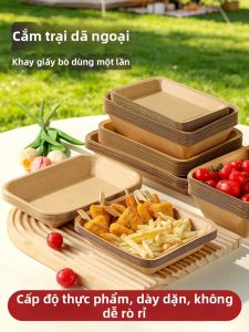 TAFUMAN | Disposable Eco-friendly Thickened Rectangular Paper Plates for Outdoor Picnics BBQ