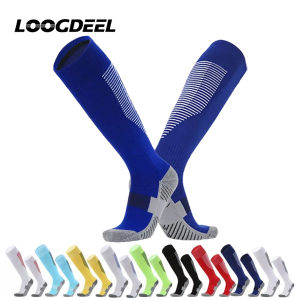 Loogdeel Towel Bottom Childrens Football Socks Adult Over Knee Non slip Kids Soccer Long Tube Striped Sports Basketball Socks