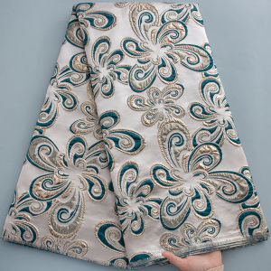2026 African Jacquard Lace Fabric with Metallic Gold Accents Elegant Satin Brocade for Nigerian/Senegalese Traditional Attire