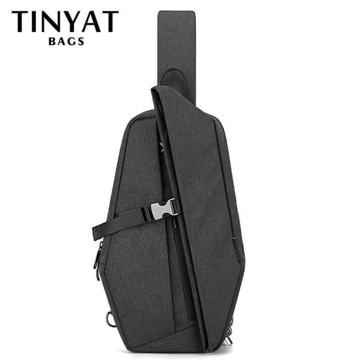 TINYAT แฟชั่นใหม่ผู้ชายกระเป๋าสะพายลำตัวลำลองไหล่เดี่ยวแพ็คหน้าอกสลิง ...