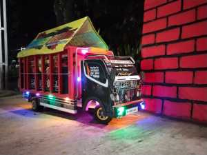 miniatur truk oleng kayu full besar panjang 55cm