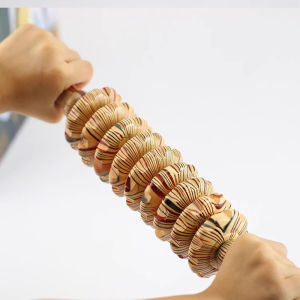 Wooden Yoga Massage Roller Stick Full Body Weighted Neck And Shoulder Back Leg Fitness Massager for Home Use Mechanical Control