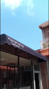 kanopi kain awning warna hitam elegan dengan kulaitas terbaik dengan tukang ahli