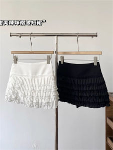 Váy Xếp Ly Ren Ngọt Ngào Cỡ Lớn Phong Cách Hàn Quốc Cho Nữ Mùa Thu Mới Váy Ngắn Chữ a Cạp Cao Có Lớp Lót Bên Trong