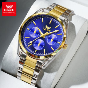 OPK Watch Men Original Waterproof Brand High Quality Stainless Steel Mens Casual Watch Luminous Calendar Quartz Jam Tanggan Lelaki