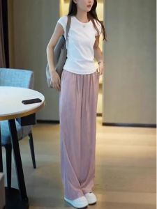 Elegant Short Sleeve White Cotton T-Shirt Womens Fashionable Top Layer Inner Wear Commute Style Korean Version Slim Fit