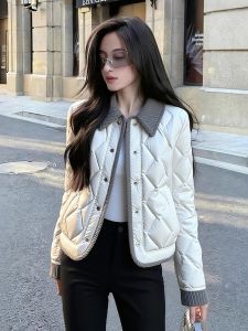DANTING | White Contrast Winter Fashionable Design Coated Cotton Coat