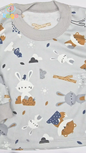 Setelan Baju Kaos Celana Panjang Bayi Motif Mega Baby Matching Set Fullprint