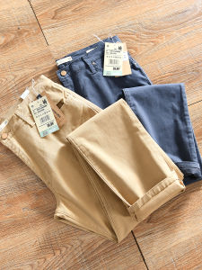 Nordic Fashion Mens Straight Leg Casual Pants Breathable Elastic Fiber Pure Color Slim Fit Summer Spring Versatile Trousers